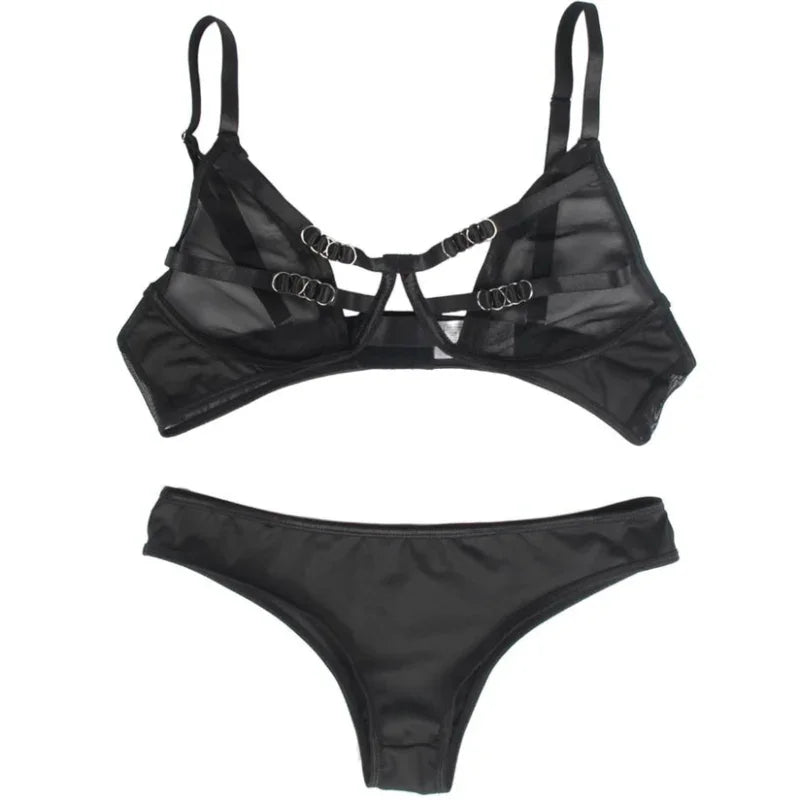 SUBBLIME - SET DOS PIEZAS SUJETADOR TRANSPARENCIAS Y TIRAS S/M - Nuvica