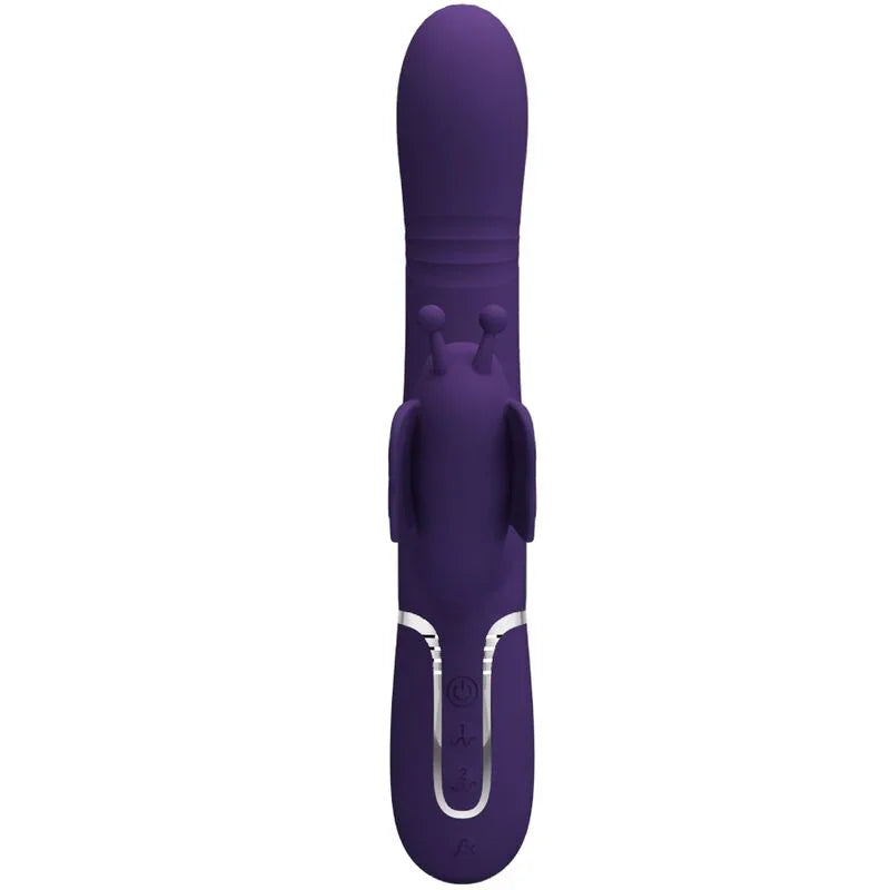 PRETTY LOVE - VIBRADOR RABBIT MULTIFUNCIÓN 4 EN 1 MARIPOSA MORADO - Nuvica