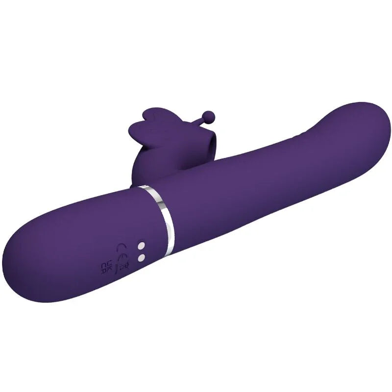 PRETTY LOVE - VIBRADOR RABBIT MULTIFUNCIÓN 4 EN 1 MARIPOSA MORADO - Nuvica
