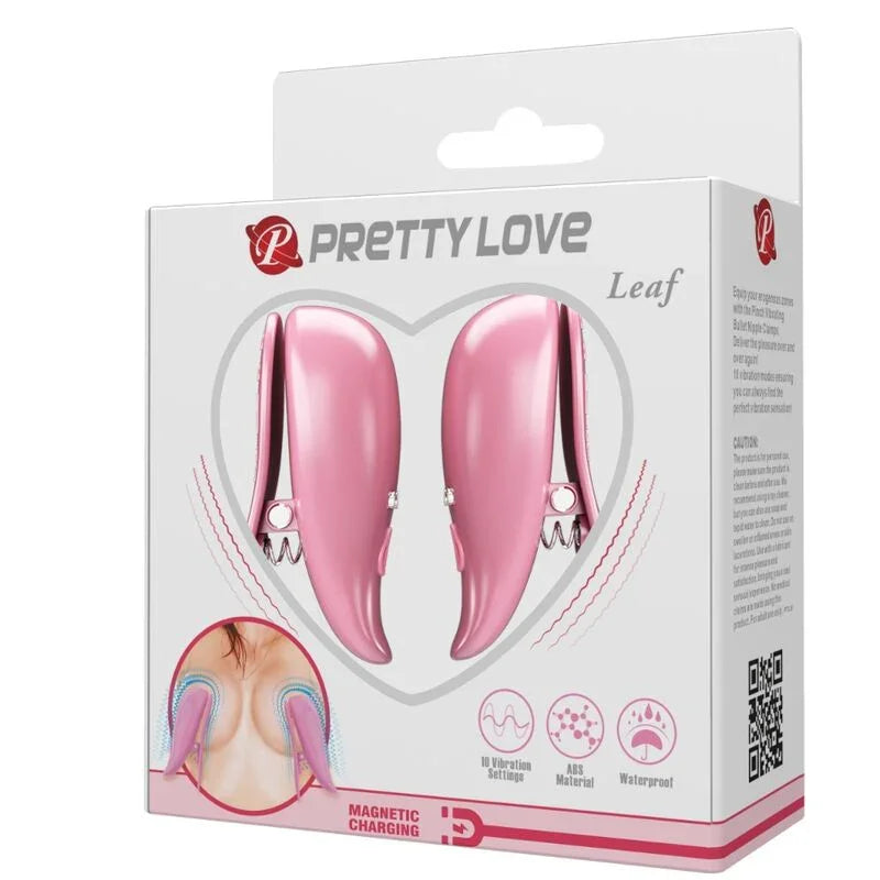 PRETTY LOVE - LEAF PINZAS VIBRATORIAS PARA PEZONES ROSA - Nuvica