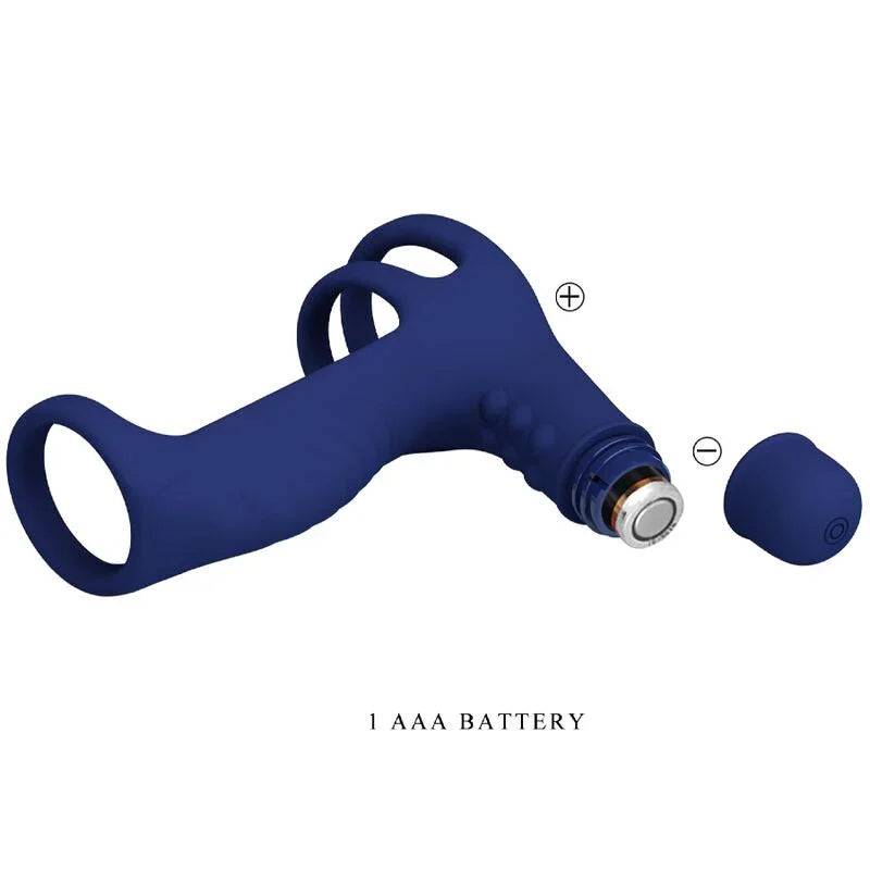 PRETTY LOVE - ELISH ANILLO VIBRADOR CON EXTENSIÓN AZUL - Nuvica