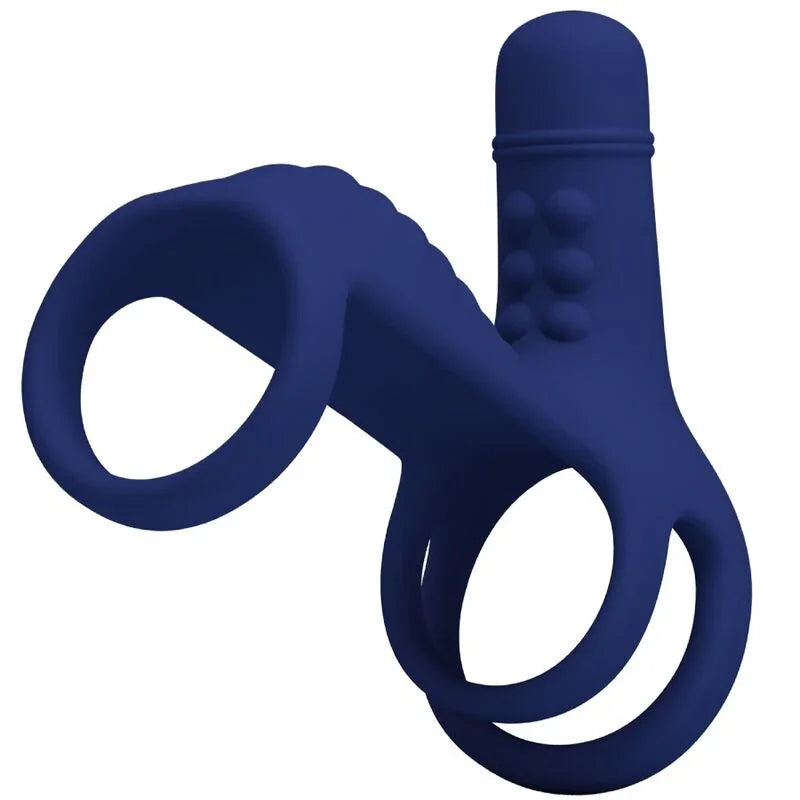 PRETTY LOVE - ELISH ANILLO VIBRADOR CON EXTENSIÓN AZUL - Nuvica