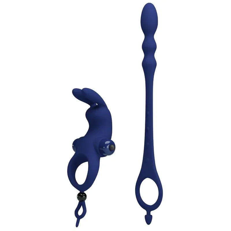 PRETTY LOVE - AYAD ANILLO VIBRADOR RABBIT CON PLUG AZUL - Nuvica