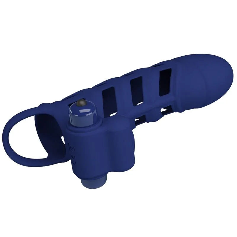 PRETTY LOVE - ALTAF ANILLO VIBRADOR CON FUNDA DE SILICONA AZUL - Nuvica