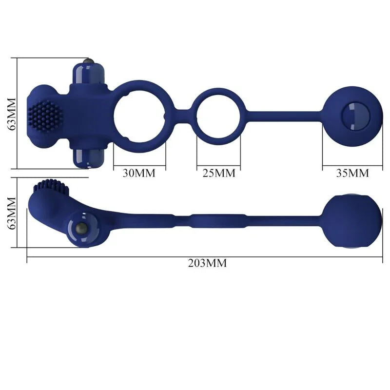 PRETTY LOVE - REMINGTON DOBLE ANILLO VIBRADOR CON PLUG AZUL - Nuvica