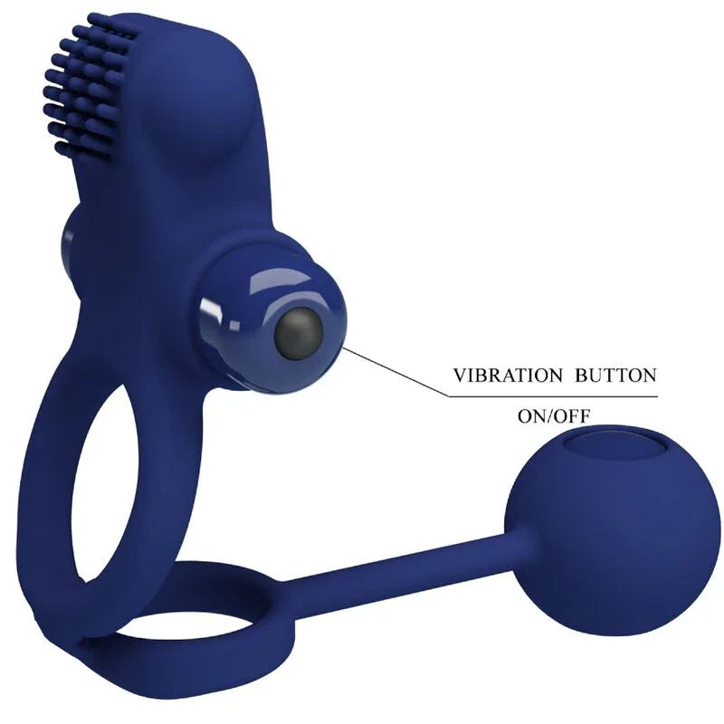 PRETTY LOVE - REMINGTON DOBLE ANILLO VIBRADOR CON PLUG AZUL - Nuvica