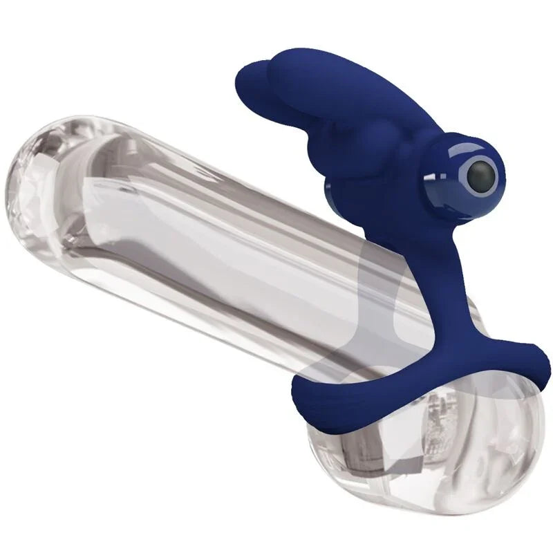 PRETTY LOVE - FRANCISCO DOBLE ANILLO VIBRADOR RABBIT AZUL - Nuvica