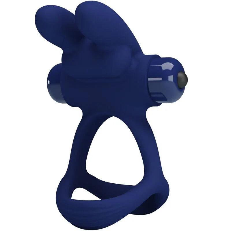 PRETTY LOVE - FRANCISCO DOBLE ANILLO VIBRADOR RABBIT AZUL - Nuvica