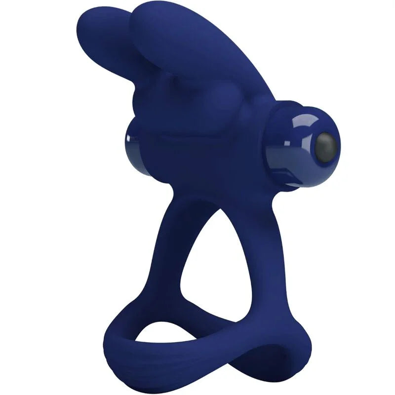 PRETTY LOVE - FRANCISCO DOBLE ANILLO VIBRADOR RABBIT AZUL - Nuvica