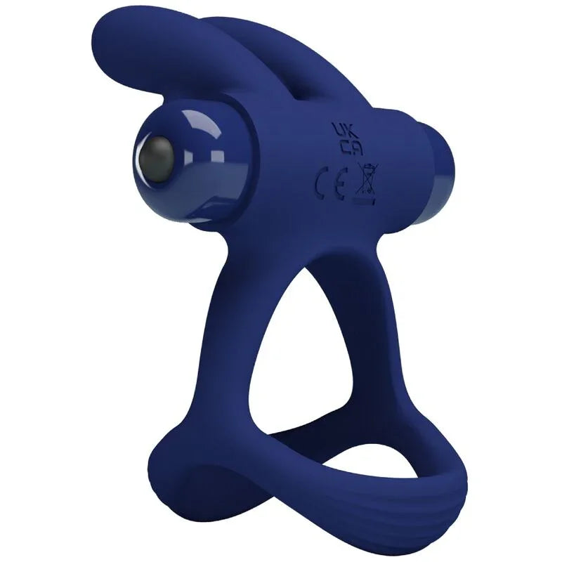 PRETTY LOVE - FRANCISCO DOBLE ANILLO VIBRADOR RABBIT AZUL - Nuvica