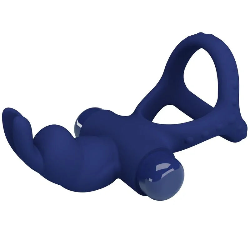 PRETTY LOVE - LUCHITO DOBLE ANILLO VIBRADOR RABBIT AZUL - Nuvica