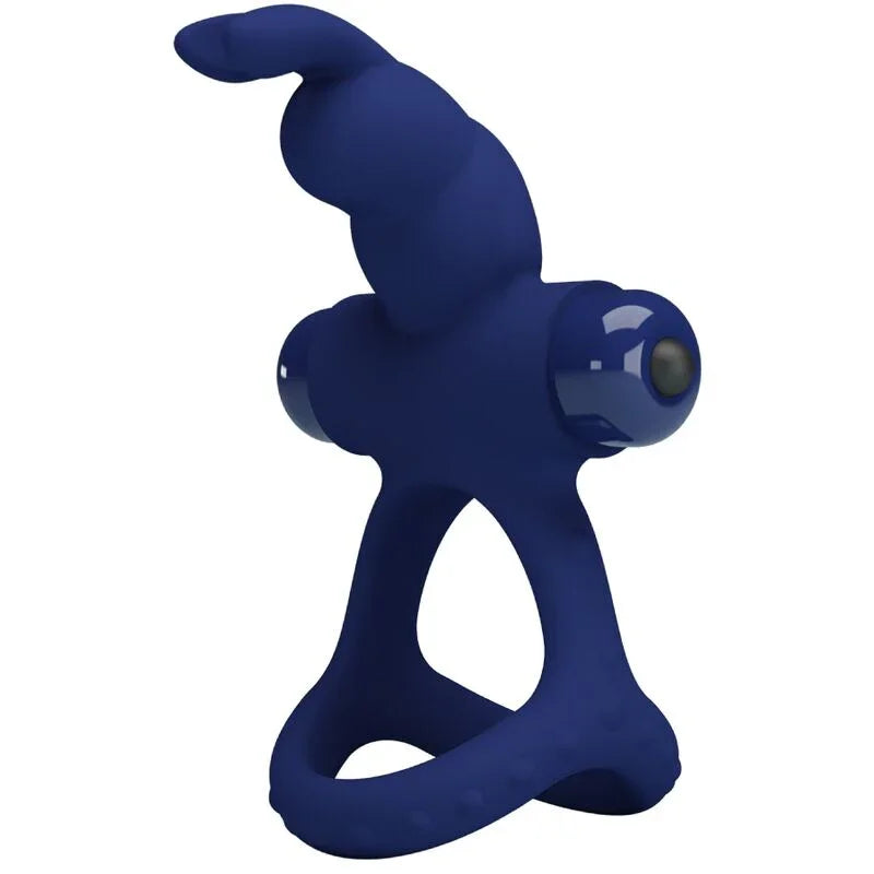 PRETTY LOVE - LUCHITO DOBLE ANILLO VIBRADOR RABBIT AZUL - Nuvica