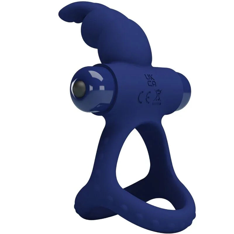 PRETTY LOVE - LUCHITO DOBLE ANILLO VIBRADOR RABBIT AZUL - Nuvica