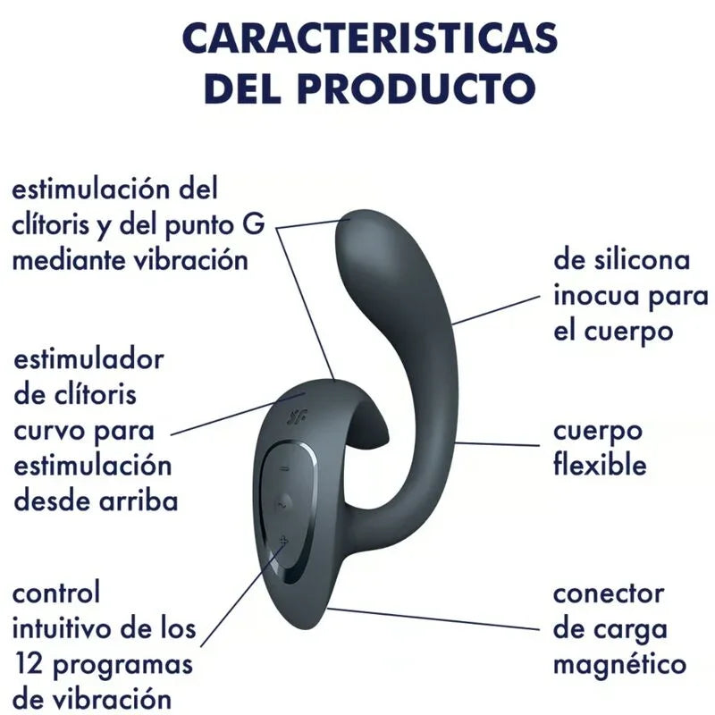 SATISFYER - G FOR GODDESS 1 VIBRADOR RABBIT GRIS OSCURO - Nuvica
