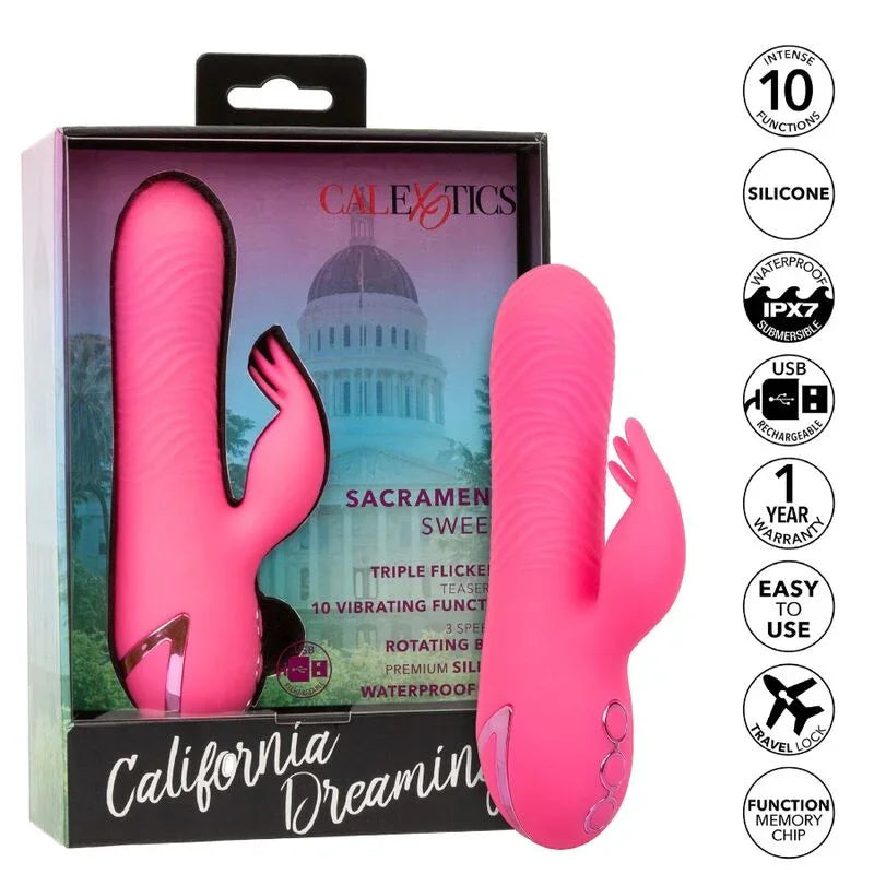 CALEXOTICS - SACRAMENTO SWEETIE VIBRADOR RABBIT ROSA BY CALIFORNIA DREAMING - Nuvica