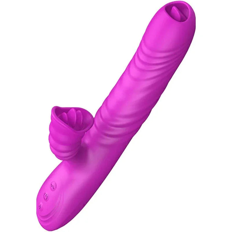 ARMONY - ANGELIA VIBRADOR MULTIFUNCION DOBLE LENGUA EFECTO CALOR VIOLETA - Nuvica