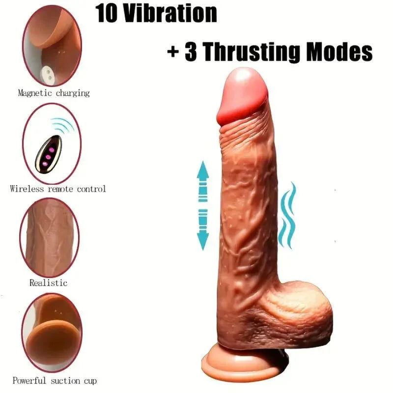 ARMONY - DILDO REALÍSTICO VIBRADOR & THRUSTING CONTROL REMOTO 22.5 CM - Nuvica