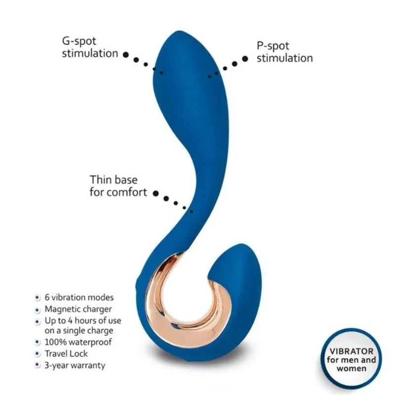 G-VIBE - GPOP 2 VIBRADOR PUNTO G Y P AZUL INDIGO - Nuvica