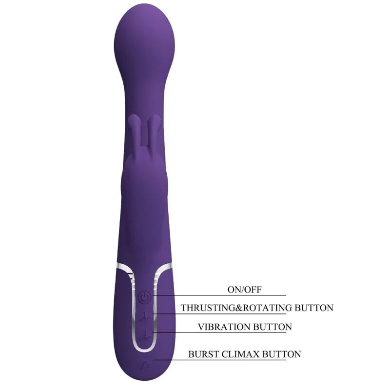 PRETTY LOVE - DEJON VIBRADOR RABBIT 3 EN 1 MULTIFUNCIÓN MORADO - Nuvica