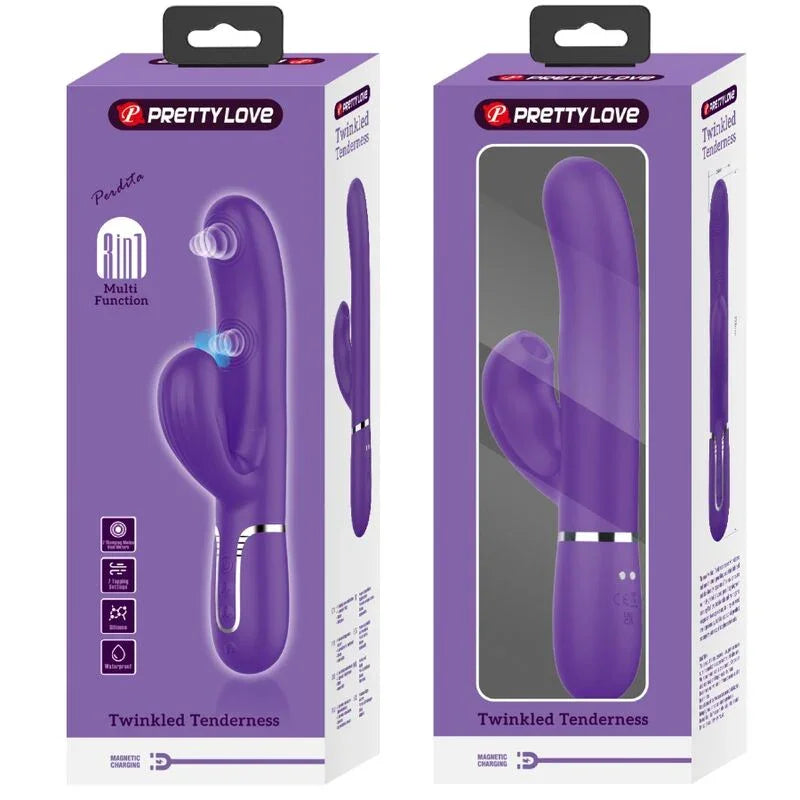 PRETTY LOVE - PERLITA VIBRADOR PUNTO G 3 EN 1 MULTIFUNCIÓN MORADO - Nuvica