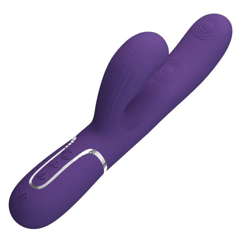 PRETTY LOVE - PERLITA VIBRADOR PUNTO G 3 EN 1 MULTIFUNCIÓN MORADO - Nuvica