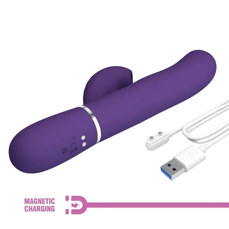 PRETTY LOVE - PERLITA VIBRADOR PUNTO G 3 EN 1 MULTIFUNCIÓN MORADO - Nuvica