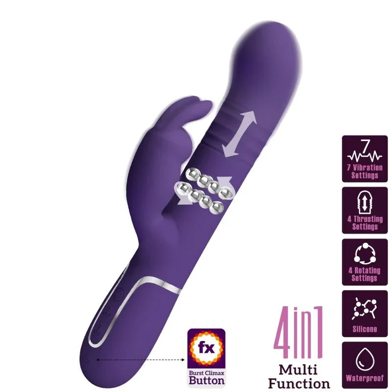 PRETTY LOVE - COALE VIBRADOR RABBIT 4 EN 1 MORADO - Nuvica