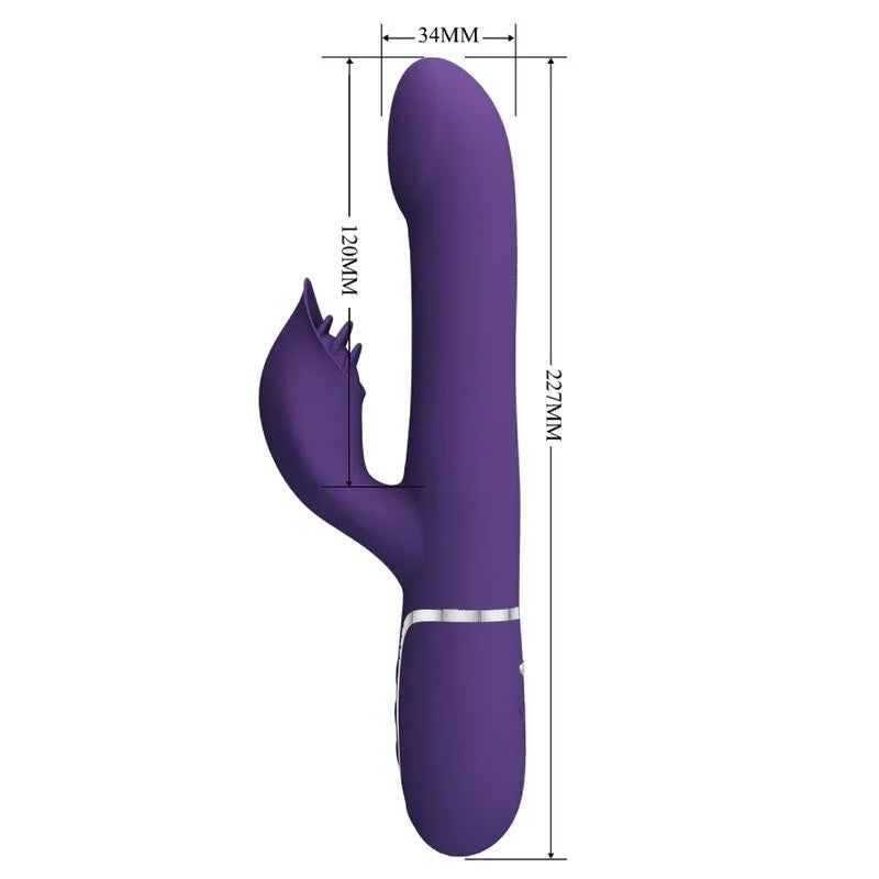PRETTY LOVE - ZALIN VIBRADOR RABBIT PERLAS 4 EN 1 MORADO - Nuvica