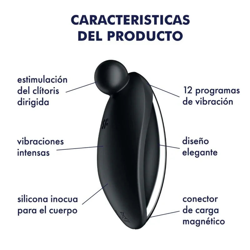 SATISFYER - SPOT ON 2 VIBRADOR LAY-ON NEGRO - Nuvica
