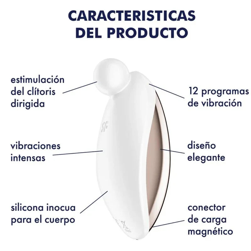 SATISFYER - SPOT ON 2 VIBRADOR LAY-ON BLANCO - Nuvica