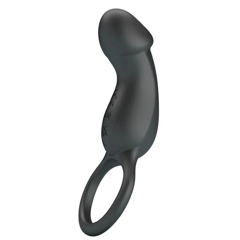 PRETTY LOVE - TRAE ANILLO VIBRADOR CON ESTIMULADOR NEGRO - Nuvica