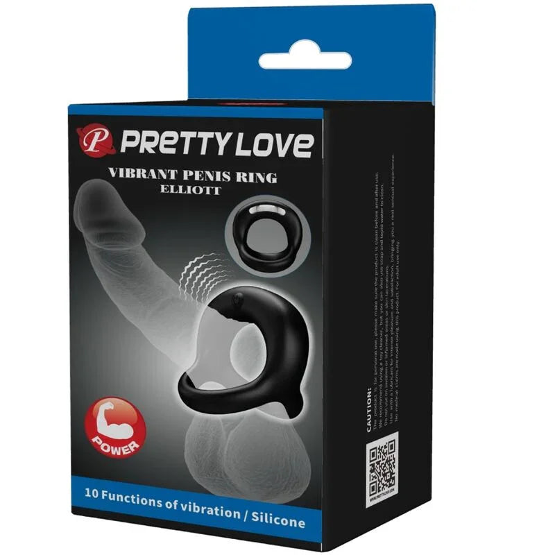 PRETTY LOVE - ELLIOTT ANILLO VIBRADOR NEGRO - Nuvica