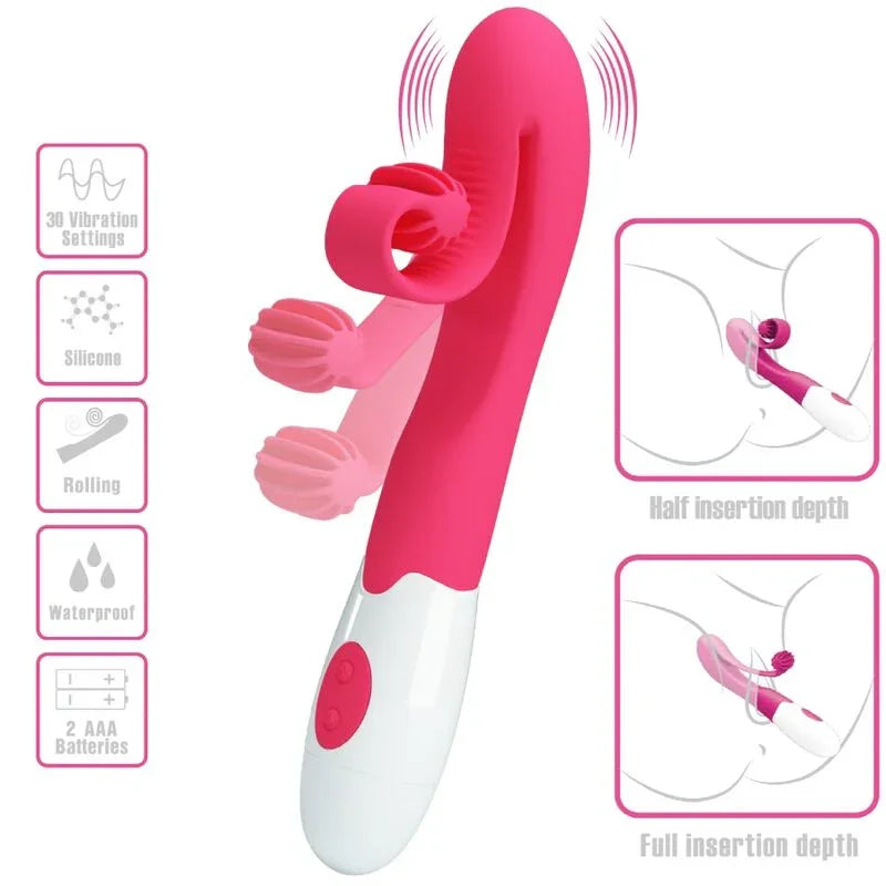 ROMANCE - VIBRADOR Y ESTIMULADOR 30 VELOCIDADES ROSA - Nuvica