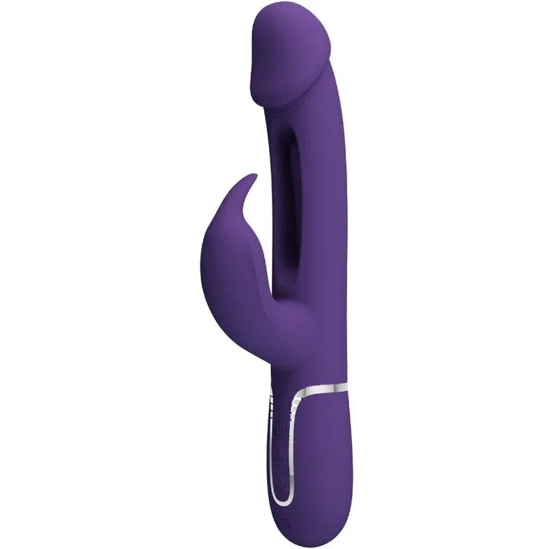 PRETTY LOVE - KAMPAS VIBRADOR RABBIT 3 EN 1 MULTIFUNCIÓN CON LENGUA VIOLETA - Nuvica