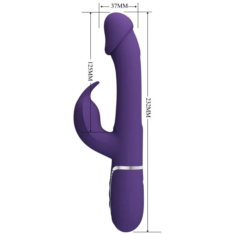 PRETTY LOVE - KAMPAS VIBRADOR RABBIT 3 EN 1 MULTIFUNCIÓN CON LENGUA VIOLETA - Nuvica