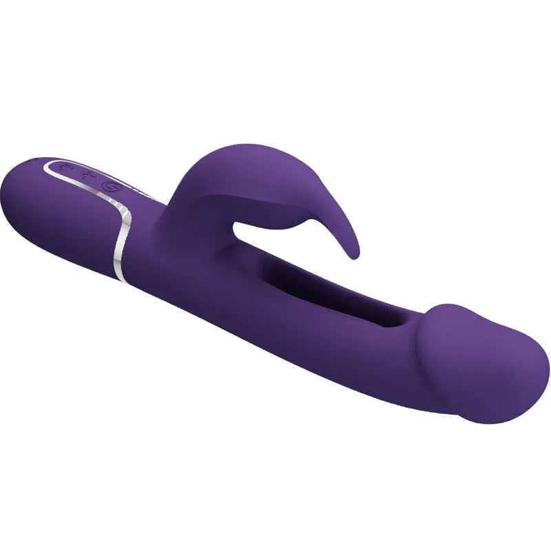 PRETTY LOVE - KAMPAS VIBRADOR RABBIT 3 EN 1 MULTIFUNCIÓN CON LENGUA VIOLETA - Nuvica