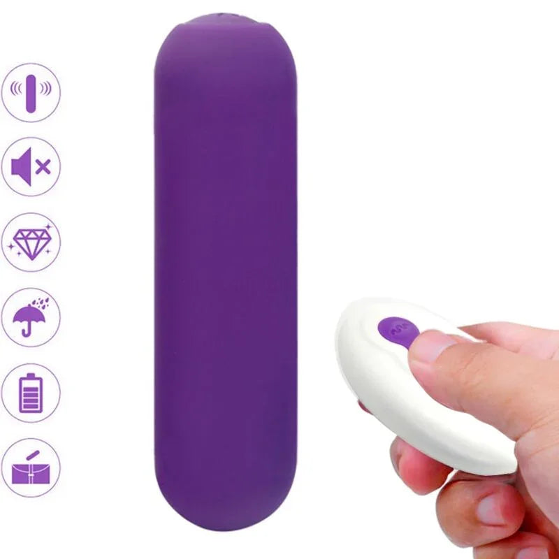 ARMONY - SPLASH JOIE BALA VIBRADORA SILICONA CONTROL REMOTO 10 VIBRACIONES 75 X 19 CM MORADO - Nuvica
