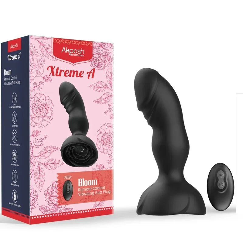 ARMONY - EXTREME A BLOOM ROSA VIBRADOR & PLUG ANAL CONTROL REMOTO NEGRO - Nuvica