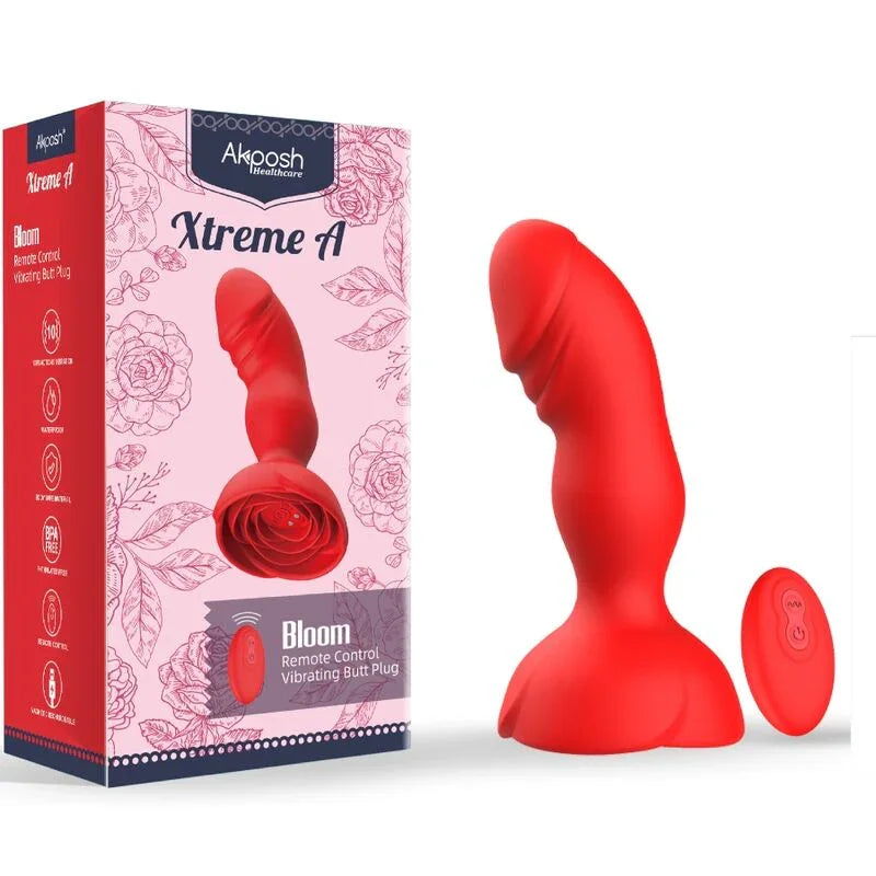 ARMONY - EXTREME A BLOOM ROSA VIBRADOR & PLUG ANAL CONTROL REMOTO ROJO - Nuvica