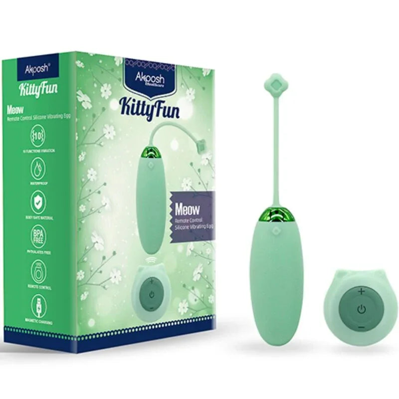 ARMONY - KITTY FUN HUEVO VIBRADOR CONTROL REMOTO 10 VIBRACIONES VERDE - Nuvica