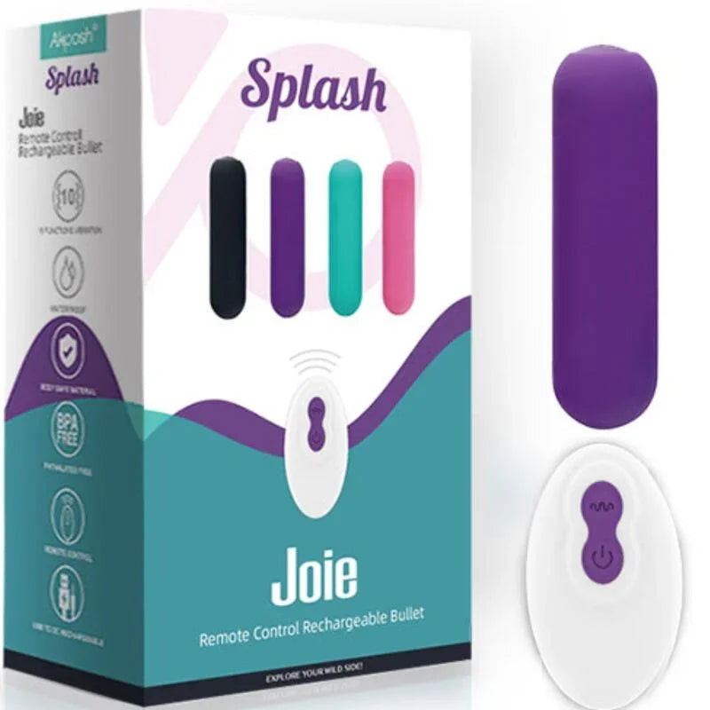 ARMONY - SPLASH JOIE BALA VIBRADORA SILICONA CONTROL REMOTO 10 VIBRACIONES 75 X 19 CM MORADO - Nuvica