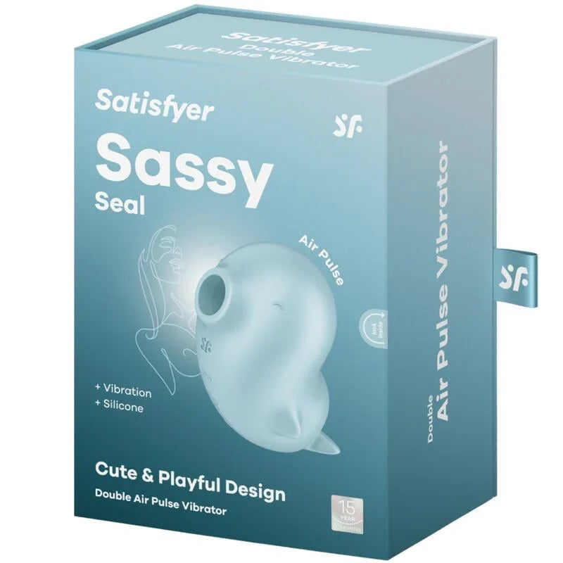 SATISFYER - SASSY SEAL ESTIMULADOR & VIBRADOR AZUL - Nuvica