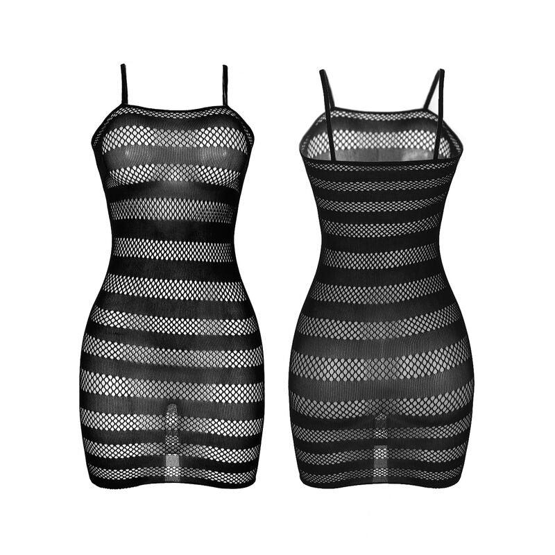SUBBLIME - 951733 VESTIDO DE REJILLA CON FRANJAS NEGRO TALLA ÚNICA - Nuvica