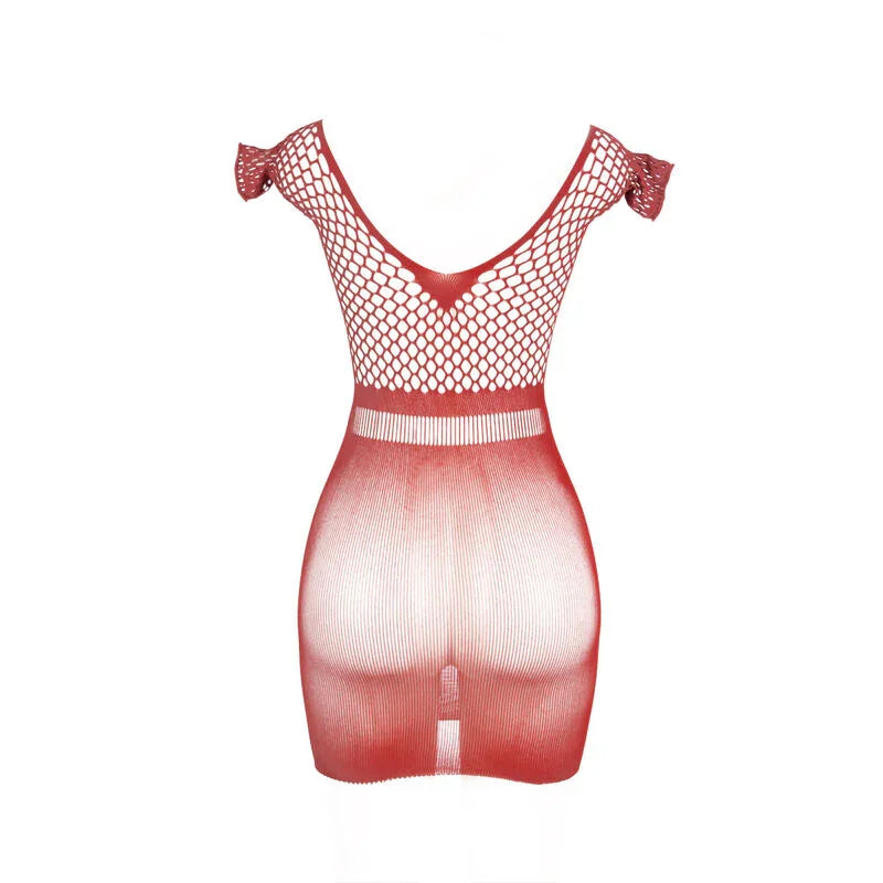 SUBBLIME - 951924 VESTIDO DE REJILLA CROCHÉ CORTO ROJO TALLA ÚNICA - Nuvica