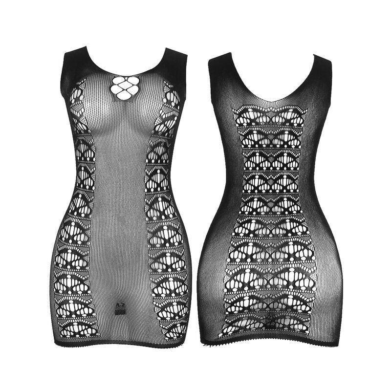 SUBBLIME - 952167 VESTIDO DE REJILLA CORTO ELÁSTICO NEGRO TALLA ÚNICA - Nuvica