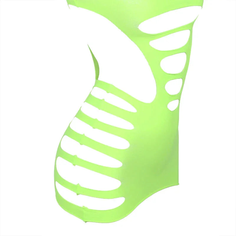 SUBBLIME - 952280 VESTIDO DE REJILLA ELÁSTICO MANGA LARGA VERDE TALLA ÚNICA - Nuvica