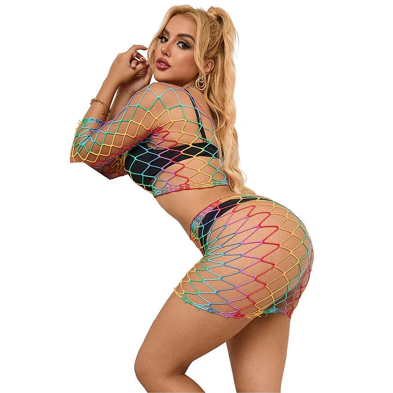 SUBBLIME - 952440 SET DE REJILLA 2 PIEZAS MANGA LARGA ARCOIRIS TALLA ÚNICA - Nuvica