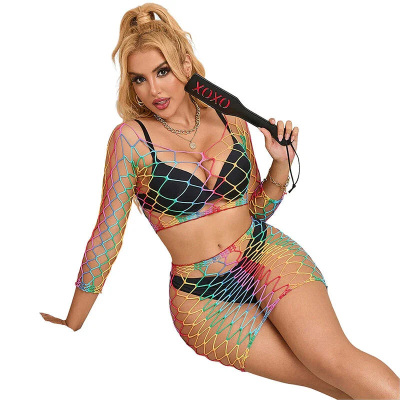 SUBBLIME - 952440 SET DE REJILLA 2 PIEZAS MANGA LARGA ARCOIRIS TALLA ÚNICA - Nuvica