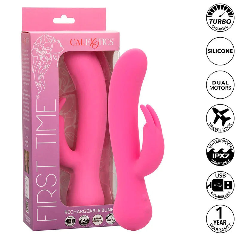 CALEXOTICS - FIRST TIME VIBRADOR RABBIT RECARGABLE ROSA - Nuvica