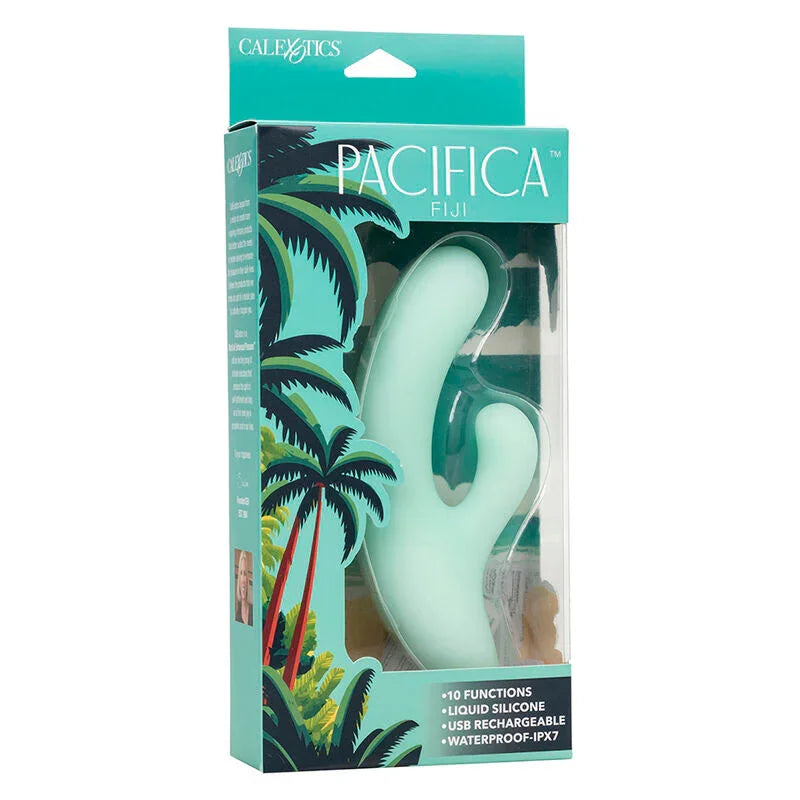 CALEXOTICS - PACIFICA FIJI VIBRADOR Y ESTIMULADOR PUNTO G 10 VIBRACIONES AQUA - Nuvica